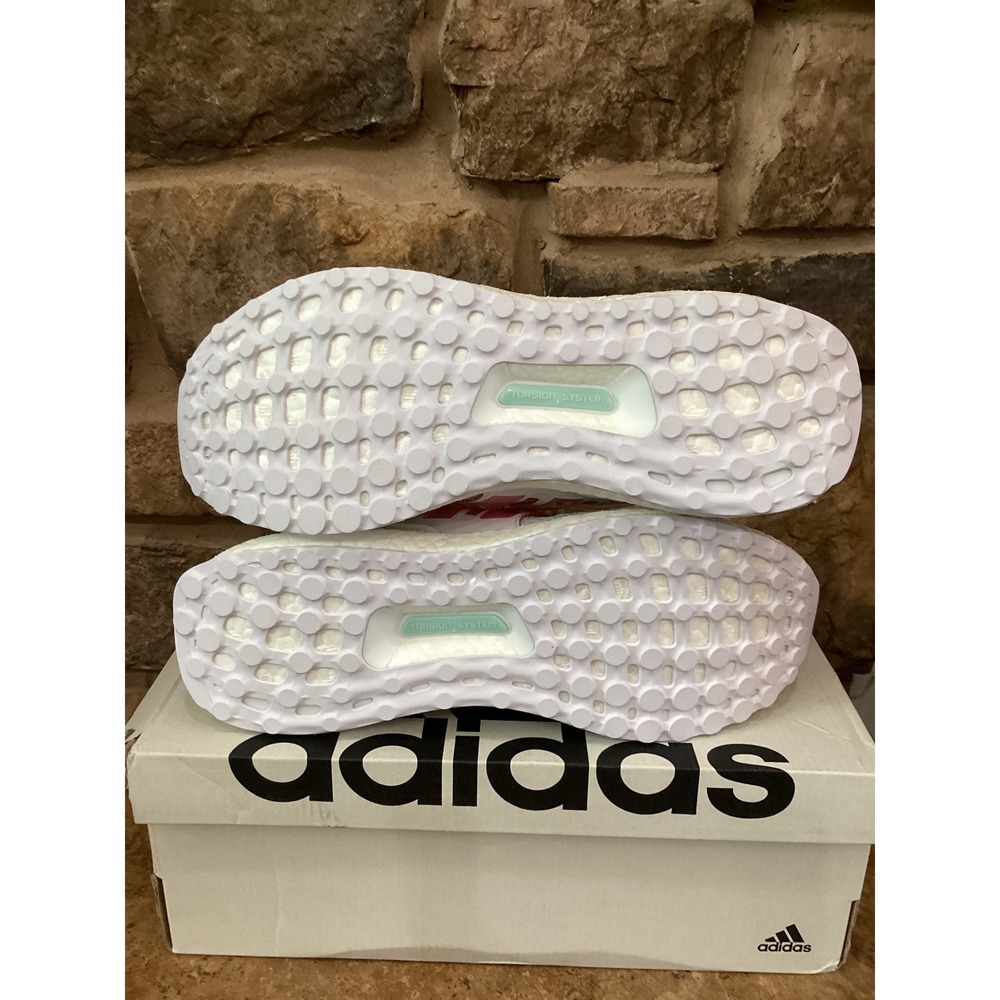 Adidas Ultraboost 1.0 Neon W White Pink Green Running Shoes ID5949 Womens 10 New - Picture 4 of 8